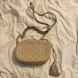Michael Kors Nude Crossbody Bag with Gold Chain